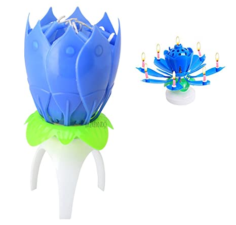 CANDELA MUSICALE E MOVIMENTO AZZURRA  1 PZ