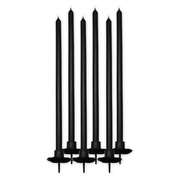CANDELA MATITA NERO 20 CM 6 PZ PER CONFEZIONE