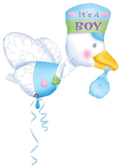 MULTI-PALLONCINO CICOGNA BOY GONFIABILE AD ELIO (58 X 81 CM) 1 PZ