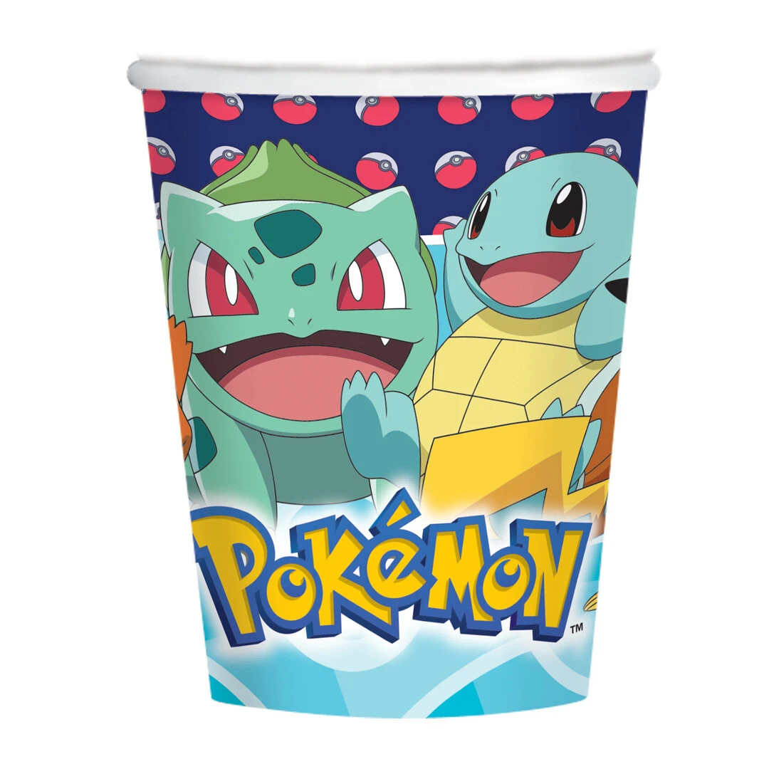 8 BICCHIERI IN PLASTICA POKEMON 250ML