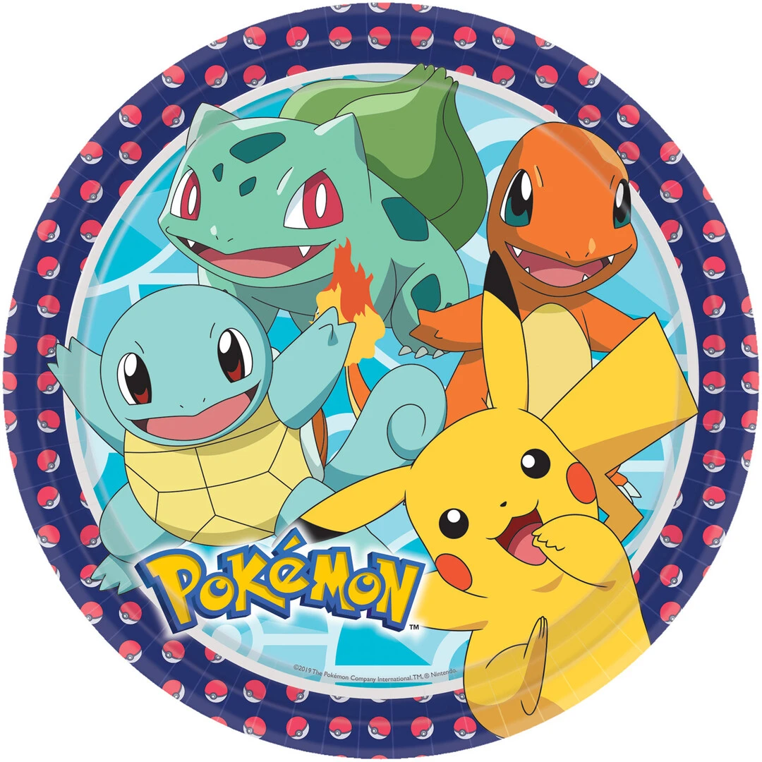 8 PIATTI POKEMON IN CARTA DA 23 CM 
