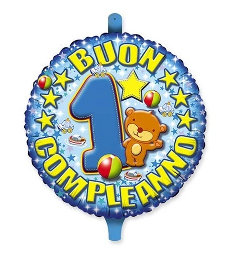 PALLONCINO IN FOIL PRIMO COMPLEANNO BOY GONFIABILE AD ELIO 45 CM