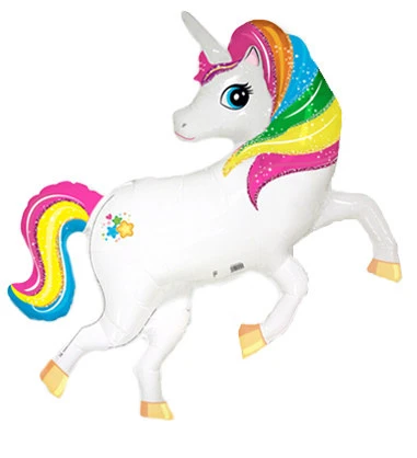 PALLONCINO SUPER SHAPE UNICORNO ARCOBALENO GONFIABILE AD ELIO