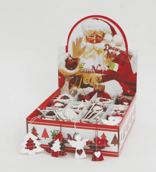 "NATALE" DISPLAY STELLA/ALBERO CM.8HC/TESSUTO SCOZZESE 4 MOD.ASS.C/APPENDINO
