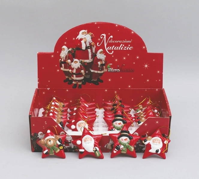 "NATALE" DISPLAY STELLA ROSSA CERAMICA CM.8 4 MOD.ASS.TI
