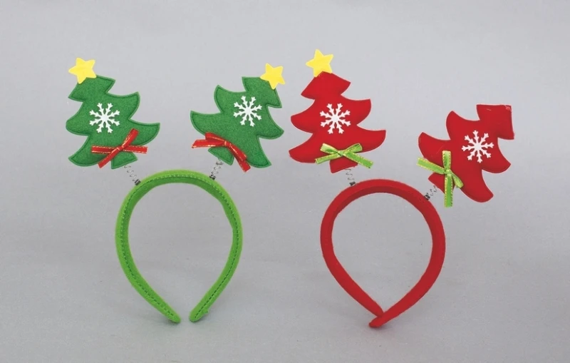 "NATALE" CERCHIETTO PVC CM.26 C/ANTENNE ALBERO NATALE FELTRO 2 MOD.ASS.