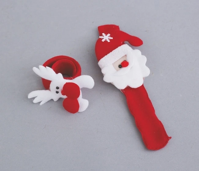 "NATALE" BRACCIALE PVC C/FELTRO ROSSO CM.22 A SCATTO 2 MOD.ASSORTITI IN BUSTA