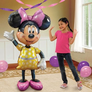 PALLONCINO SAGOMA MINNIE GRANDEZZA NATURALE GONFIABILE AD ELIO