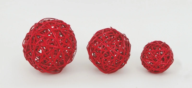 "NATALE" SFERA VIMINI MM.200 INTRECCIATA ROSSA