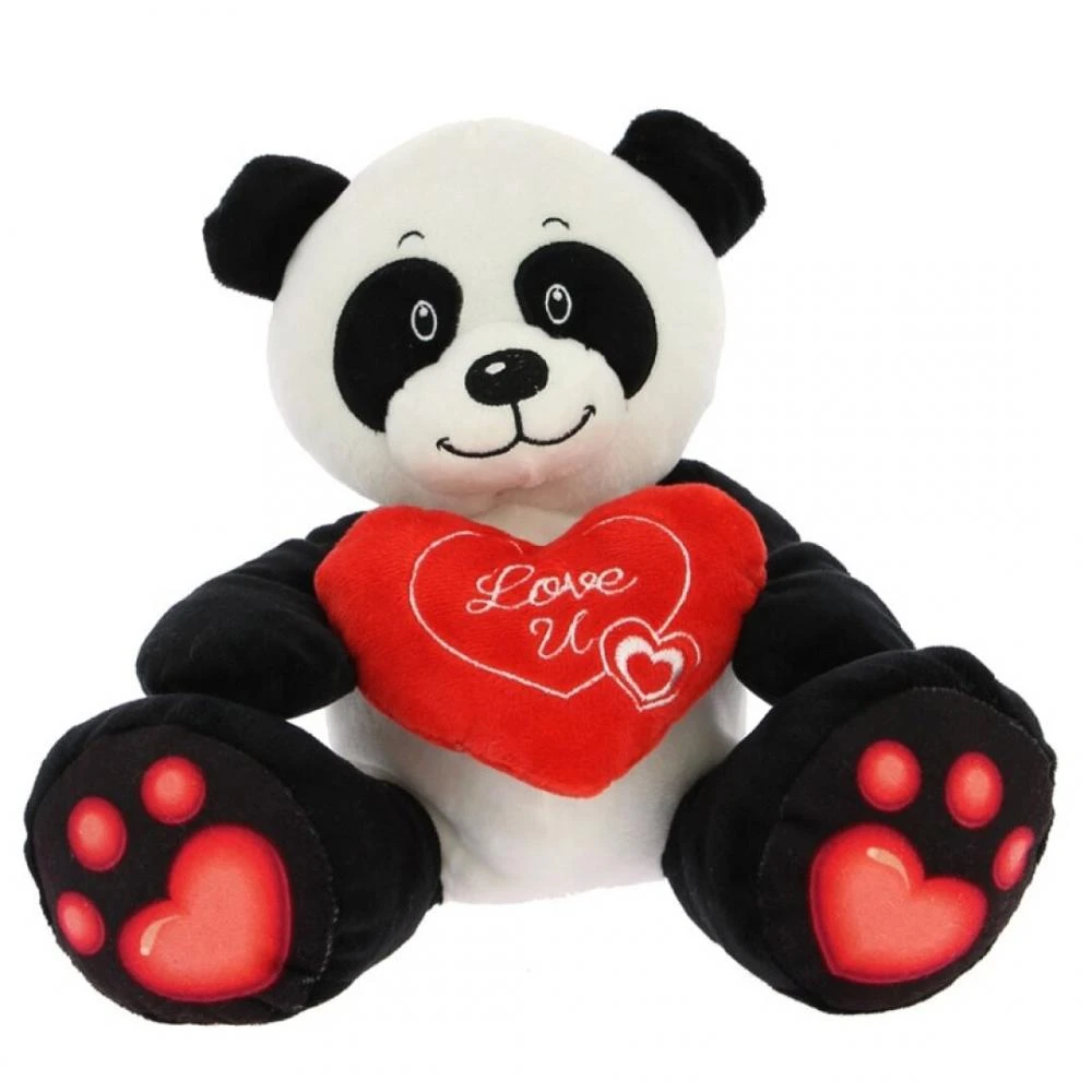 B2613 Peluche panda cuore 18 cm 