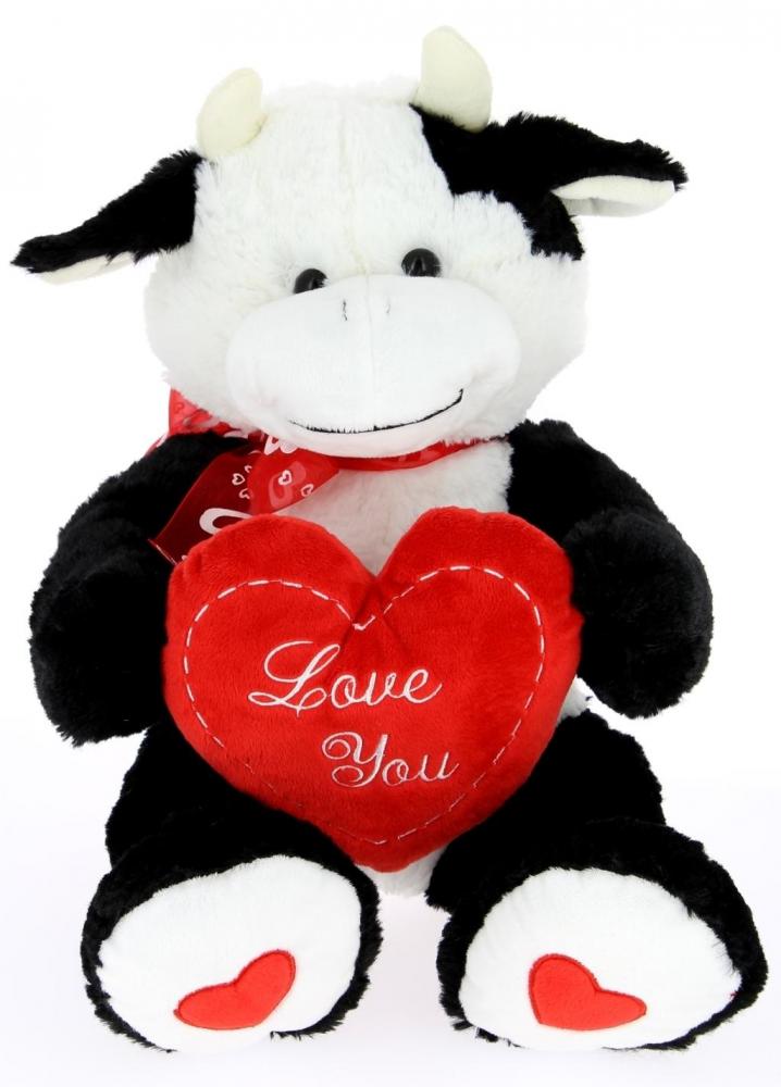 B4146-Peluche Mucca con cuore 60 cm  