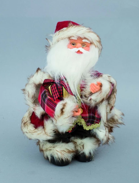 "NATALE" BABBO NATALE CON VESTITO VELLUTO ROSSO CM 30 CON MUSICA E MOVIMENTO