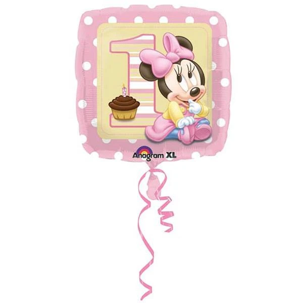 PALLONCINO BABY MINNIE PRIMO COMPLEANNO GONFIABILE AD ELIO (45 CM CIRCA) 1 PZ