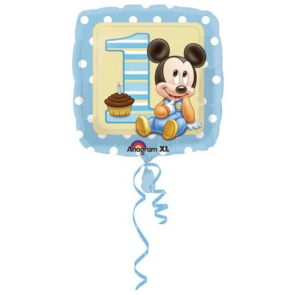 PALLONCINO BABY TOPOLINO PRIMO COMPLEANNO GONFIABILE AD ELIO (45 CM CIRCA) 1 PZ
