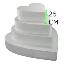 BASE PER TORTA IN POLISTIROLO FORMA CUORE ALTEZZA 25 CM