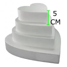 BASE PER TORTA IN POLISTIROLO FORMA CUORE ALTEZZA 5 CM