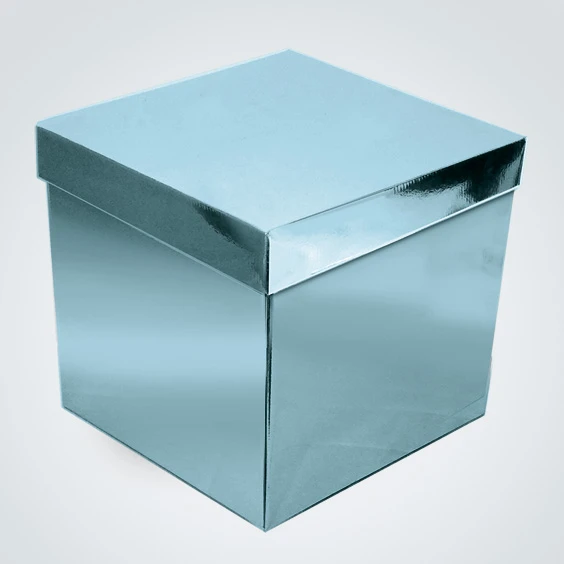 SCATOLA SORPRESA AZZURRO METAL 60X60X60 CM VUOTA