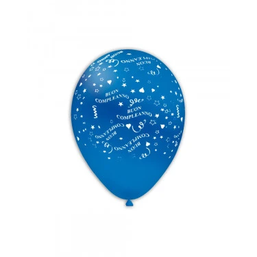 PALLONCINO LATTICE BLU BUON COMPLEANNO (30 CM CIRCA) 100 PZ 