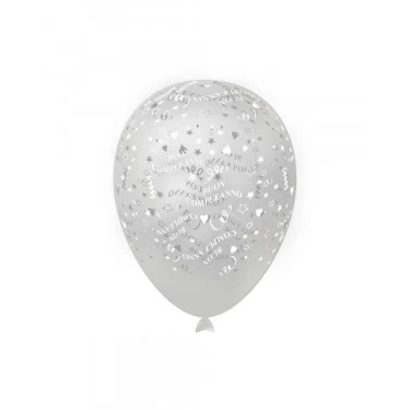 PALLONCINO LATTICE TRASPARENTE BUON COMPLEANNO (30 CM CIRCA) 100 PZ
