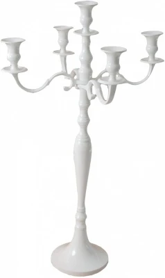 CANDELABRO BIANCO 5 FUOCHI ALTEZZA 50 CM