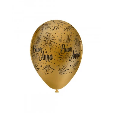 PALLONCINO LATTICE ORO BUON ANNO (30 CM CIRCA) 100 PZ