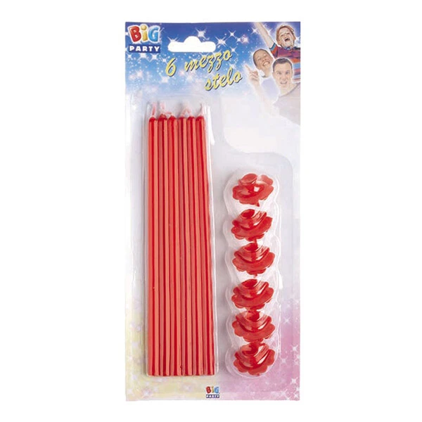 CANDELA MATITA ROSSO 20 CM 6 PZ PER CONFEZIONE