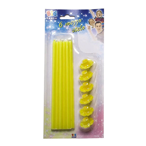 CANDELA MATITA GIALLO 20 CM 6 PZ PER CONFEZIONE
