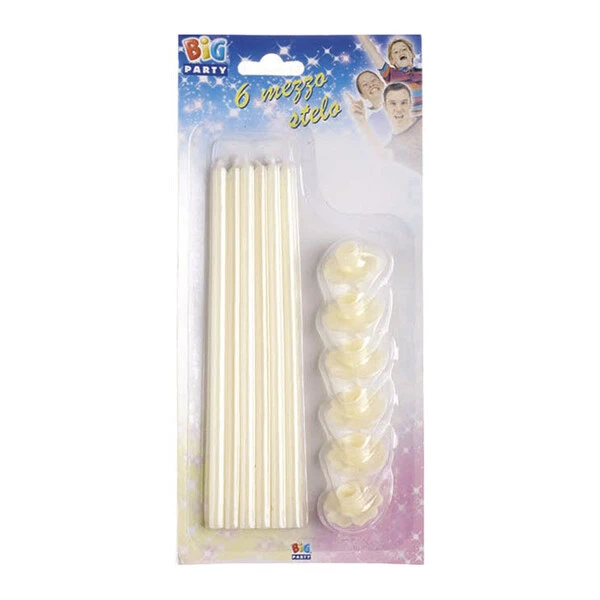 CANDELA MATITA BIANCA 20 CM 6 PZ PER CONFEZIONE