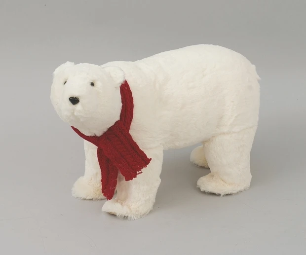"NATALE" ORSO PELUCHE BIANCO C/SCIARPA ROSSA