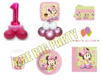 KIT TAVOLA BABY MINNIE + COMPOSIZIONI DI PALLONCINI