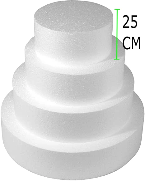 BASE TONDA PER TORTA IN POLISTIROLO ALTEZZA 25 CM