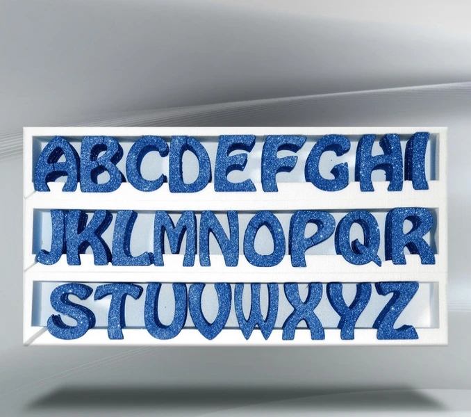 ESPOSITORE IN POLISTIROLO DA 130 LETTERE BLU SPESSORE 2,5 CM, ALTEZZA 10 CM