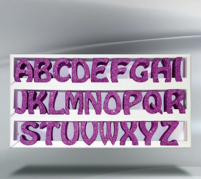 ESPOSITORE IN POLISTIROLO DA 130 LETTERE FUCSIA SPESSORE 2,5 CM, ALTEZZA 10 CM