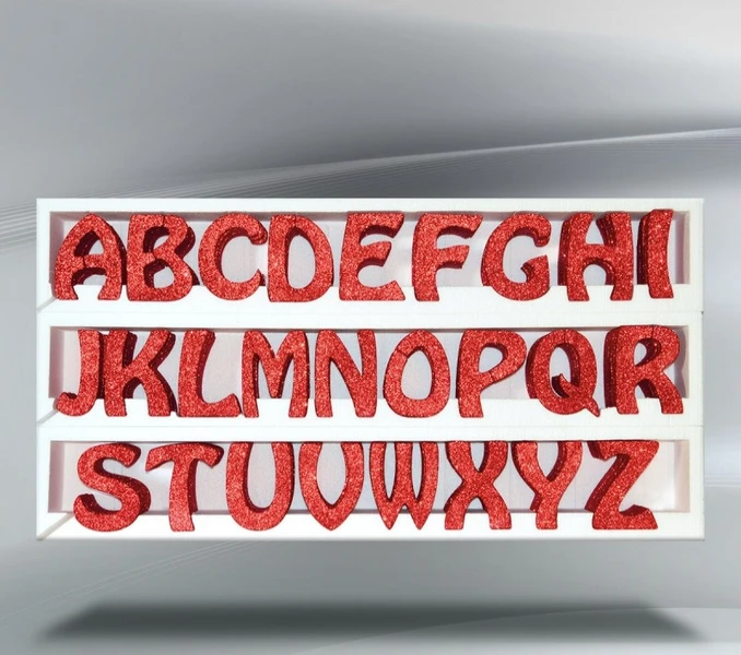 ESPOSITORE IN POLISTIROLO DA 130 LETTERE ROSSO SPESSORE 2,5 CM, ALTEZZA 10 CM