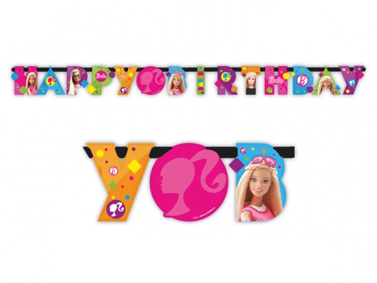 FESTONE BARBIE LETTERE CARTONCINO 1,60 MT