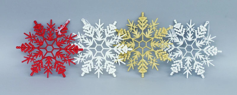 "NATALE" FIOCCO DI NEVE IN PVC CM 30 COLORI ASSORTITI