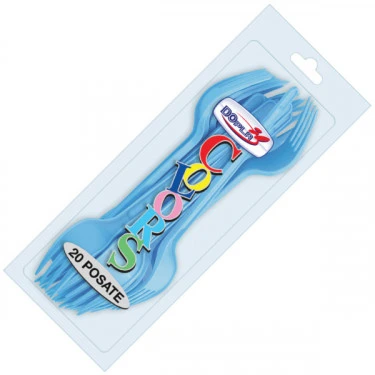 FORCHETTE IN PLASTICA CELESTE 20 PZ