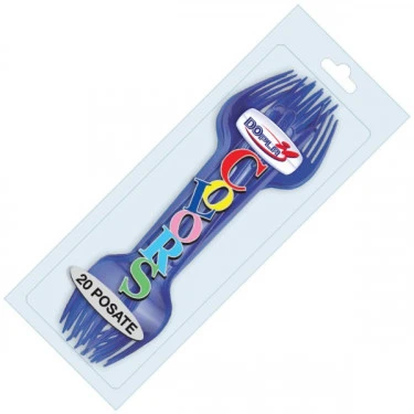 FORCHETTE IN PLASTICA BLU  20 PZ