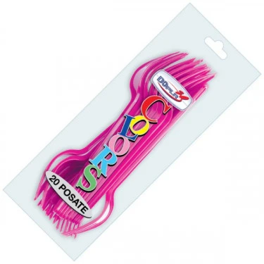 FORCHETTE IN PLASTICA FUCSIA 20 PZ