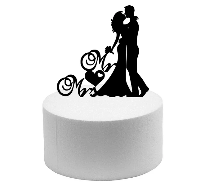 SAGOMA PER TORTA IN POLISTIROLO COPPIA SPOSI MR & MRS H 20 CM