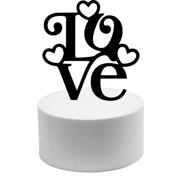 SAGOMA PER TORTA IN POLISTIROLO LOVE CON CUORI H 20 CM