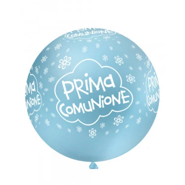 PALLONCINO MONGOLFIERA LATTICE AZZURRA COMUNIONE PER ESTERNO (95 CM CIRCA) 1 PZ