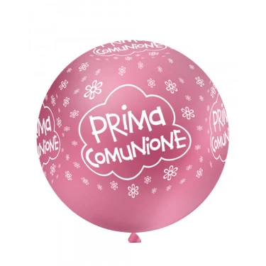 PALLONCINO MONGOLFIERA LATTICE ROSA COMUNIONE PER ESTERNO (95 CM CIRCA) 1 PZ