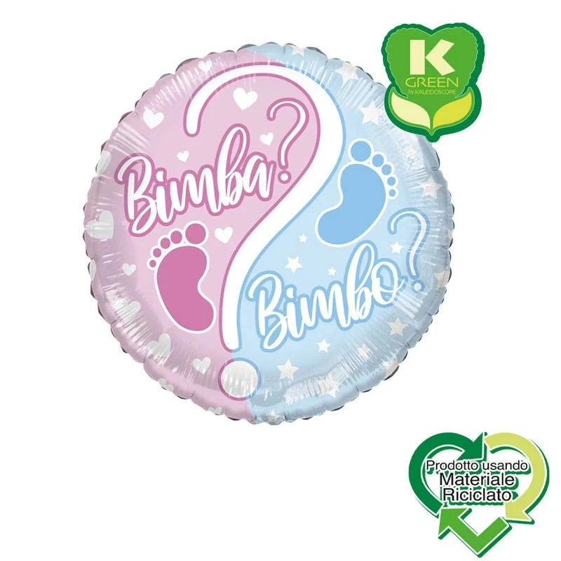 PALLONCINO IN FOIL BABY SHOWER BIMBO O BIMBA