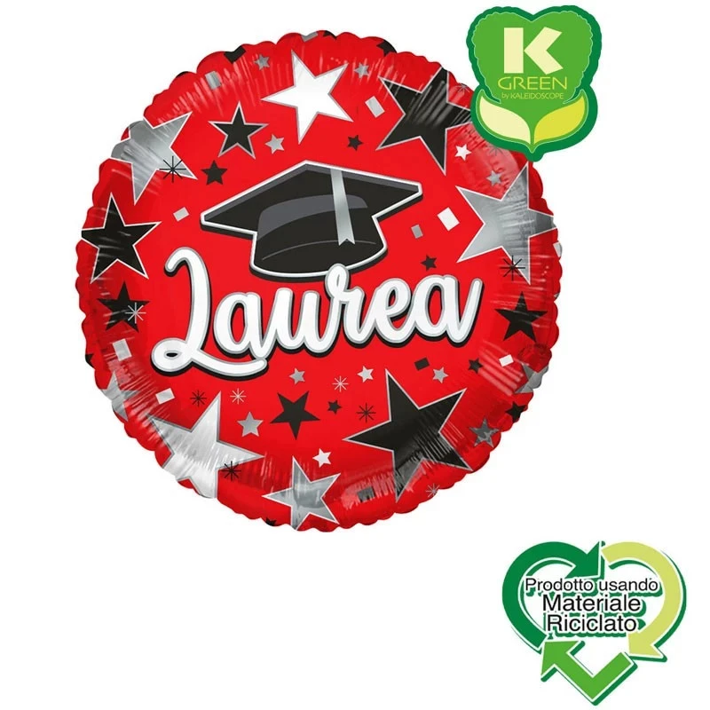 PALLONCINO IN FOIL LAUREA CON STELLE
