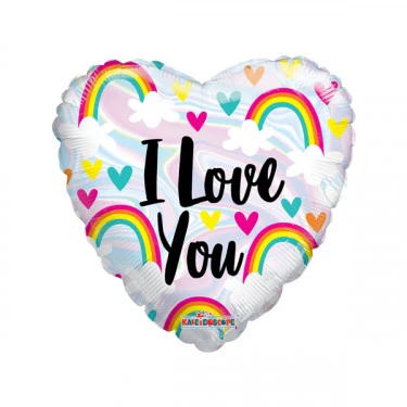 Mylar I Love You Arcobaleno Cuore 18 1pz