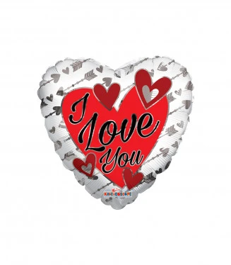 Mylar I Love You Cuore Argento 18 1pz