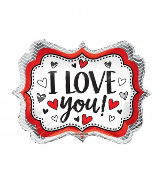 Mylar I Love You Marquee w18 1pz