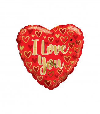 Mylar I Love You Oro e Rosso Cuore 18 1pz