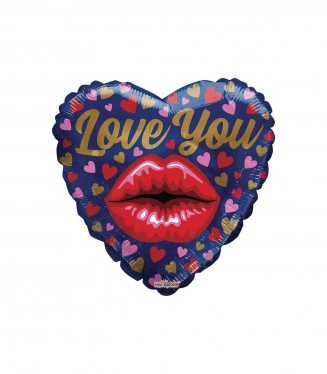 Mylar Love You Bacio Cuore 18 1pz